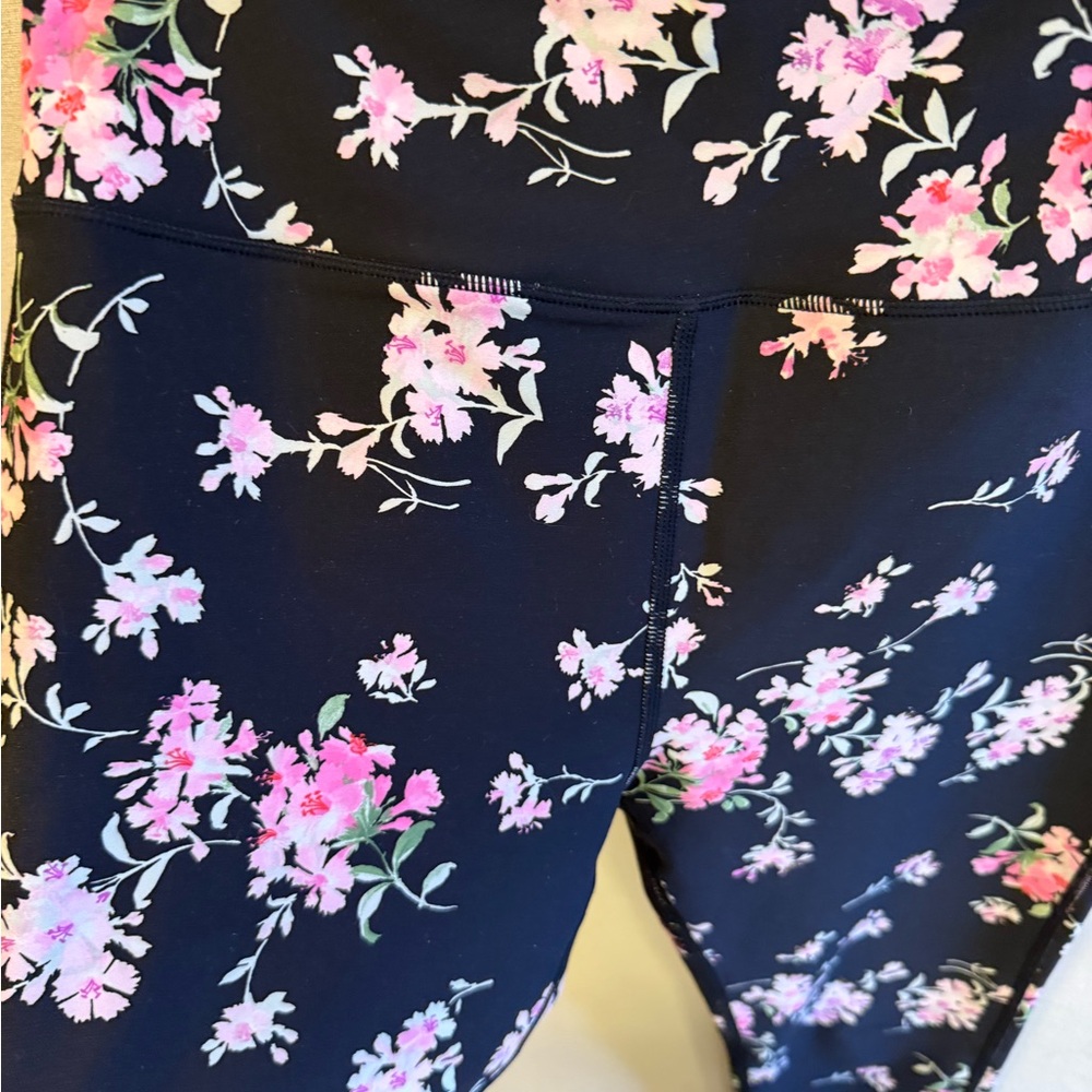 LoveShackFancy Black and Pink Floral Leggings - Picture 5 of 10